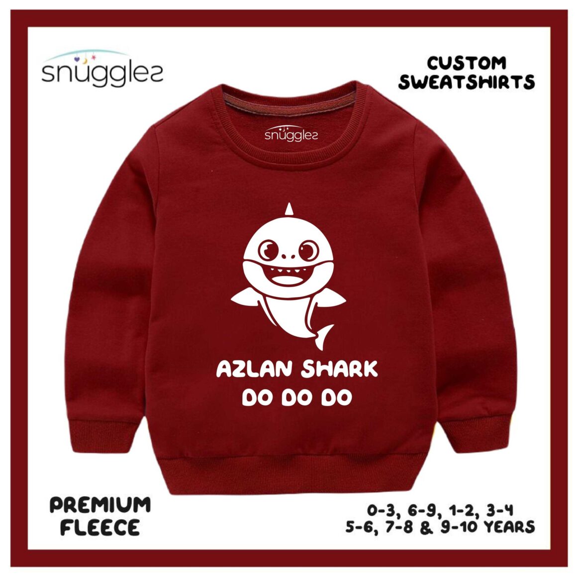 Custom Sweatshirt With Baby Shark Snuggles