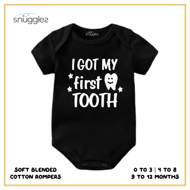 Baby Rompers with I Got My First Tooth