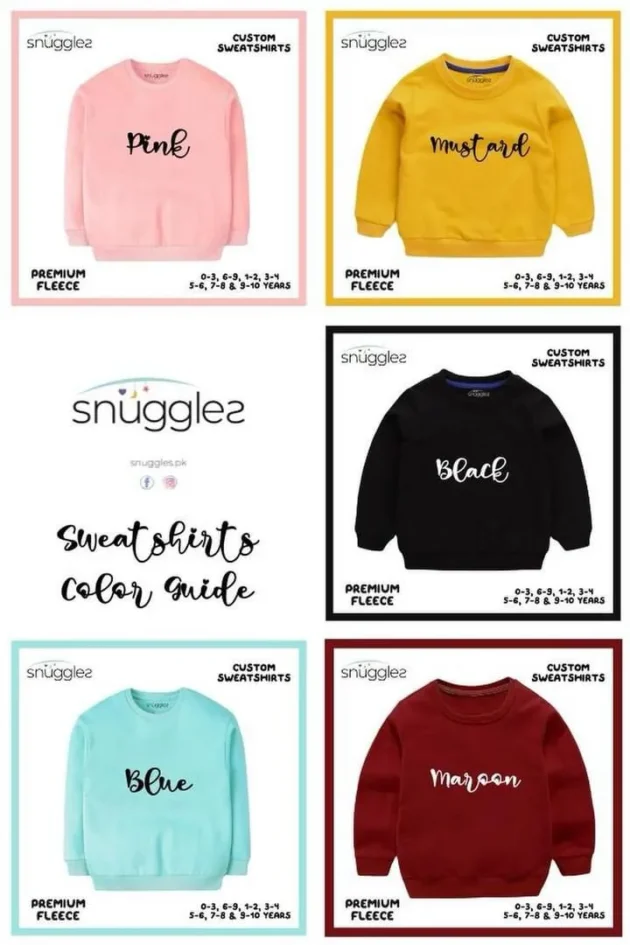 Sweatshirts COlor Guide