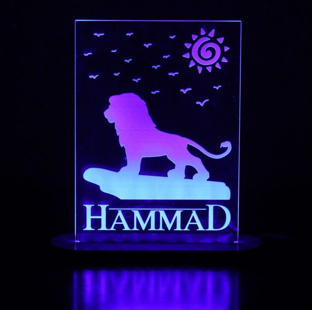 Custom Lamp - Name and Lion