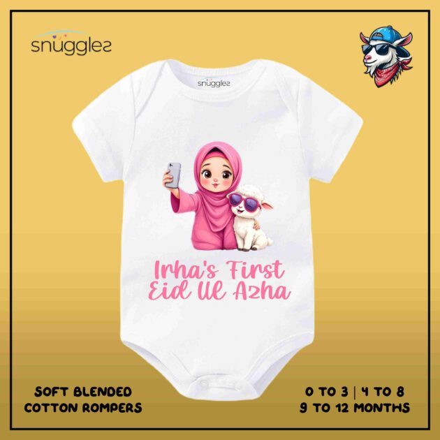 Custom Eid Ul Adha Rompers with Girl and Goat